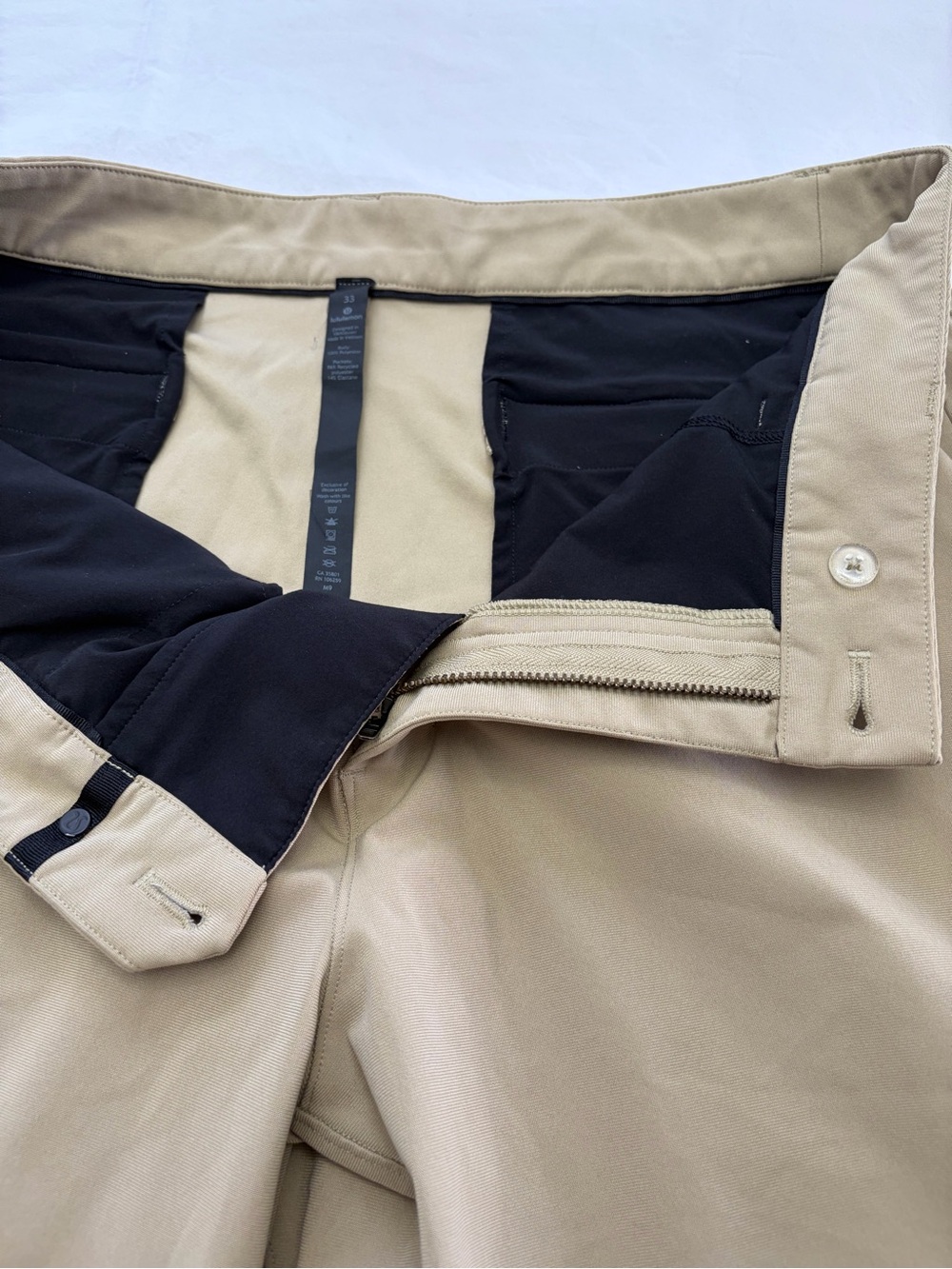 Lululemon Men's ABC Short 33 Khaki Tan Warpstreme Travel Golf Shorts 9" - Picture 7 of 16